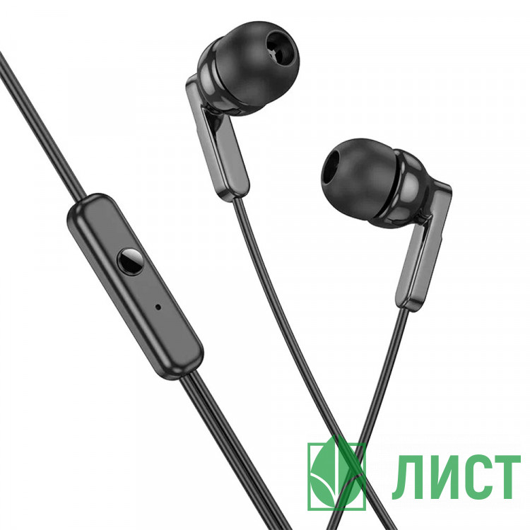 Наушники проводные HOCO M121 Bright universal, с микрофоном, черный