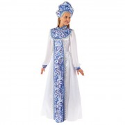 Костюм взрослый Снегурочка Елена ( платье,кокошник) р.46 арт.3018 к-20-46
