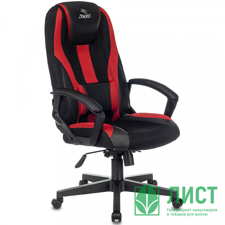 Кресло геймера пластик/кожзам/ткань Zombie 9 черный/красный