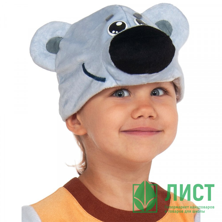 Маска-шапочка карнавальная плюш (МУЛЬТ ГЕРОЙ) "Тучка МИМИШКИ" цв.серый р.52-54 арт.41002