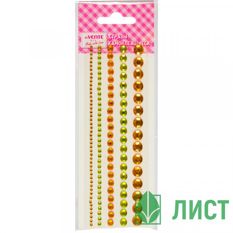 Наклейки-стразы акриловые deVENTE Ювелирное вдохновение (Jewelry Inspiration) золотистые 130 шт. 5 размеров арт.8002559
