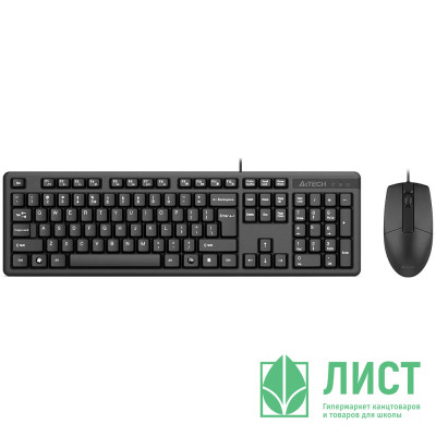 Клавиатура+мышь провод. набор A4Tech KK-3330, USB, черный Клавиатура+мышь провод. набор A4Tech KK-3330, USB, черный