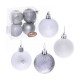 Набор шаров 05см 04шт/наб. "Микс фактур" цв.серебро арт.183-858