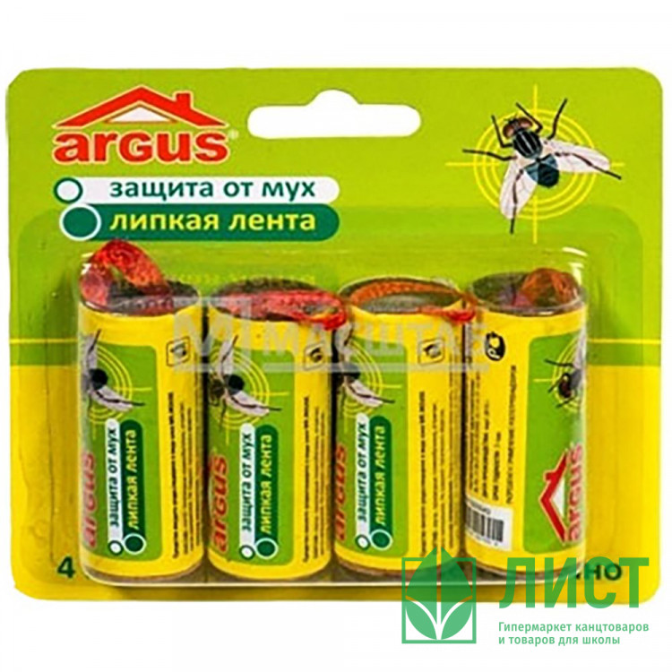 Липкая лента от мух ARGUS AR-438 Пленка 4 штуки (150)