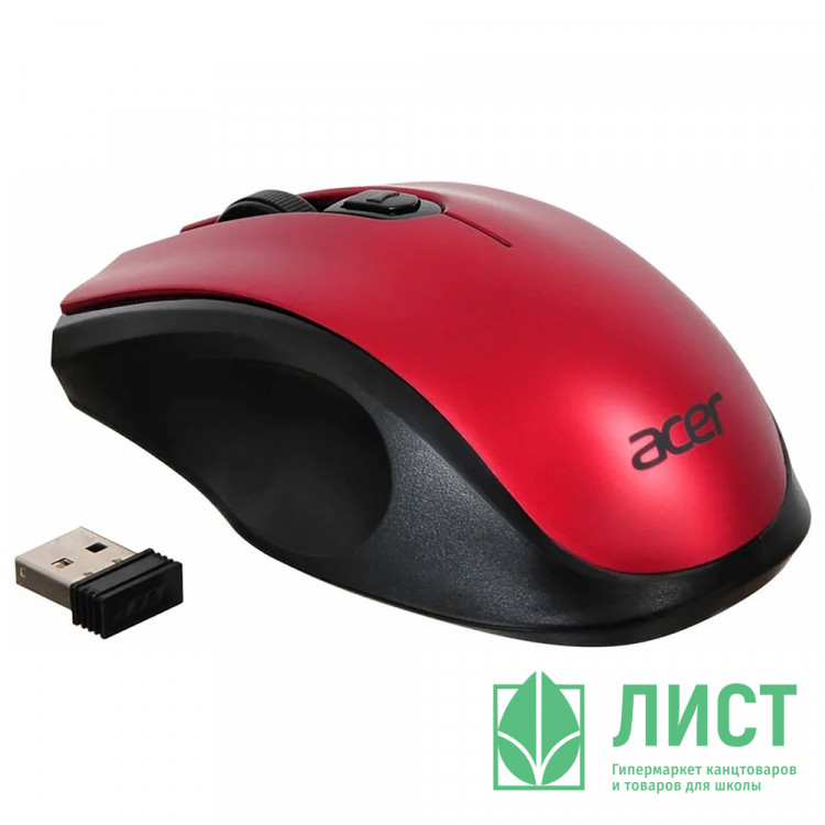 Мышь беспров. Acer OMR032 черный/красный