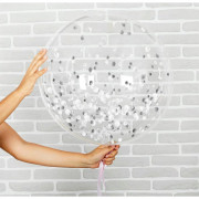 Шар воздушный Конфетти 46см серебро арт.2831645