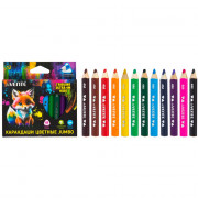 Карандаши цветные (deVENTE) Triolino Ultra 4М.KIDS 12 цветов 4М 5 мм трехгранные утолщенный диаметр корпуса 10 мм, утолщенный диаметр грифеля 5 мм арт.5022428