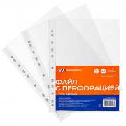 Папка-файл с  боковой перфорацией А4 30мкм гладкие КОМПЛЕКТ 100шт./уп. (Ст.30)
