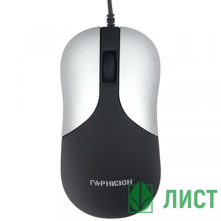 Мышь проводная Гарнизон GM-215, чип- Х,черный/серый
