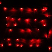 Гирлянда электрическая уличная точечная 15м 180LED цвет красный (темный провод) 8режимов арт. 183-280