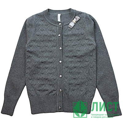 Кардиган для девочки (Malini) артикул 4086 размерный ряд 32/128-40/158 цвет серый Кардиган для девочки (Malini) артикул 4086 размерный ряд 32/128-40/158 цвет серый