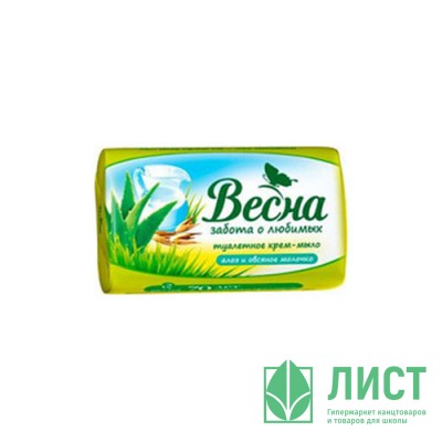 Мыло туалетное  90г ВЕСНА Алоэ и овсянное молочко арт.6089 Мыло туалетное  90г ВЕСНА Алоэ и овсянное молочко арт.6089
