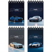 Блокнот А7 мягкая обложка на гребне 40 листов (Prof-Press) Красивые автомобили клетка арт.Б40-9321