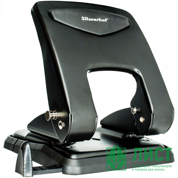 Дырокол (55л) Silwerhof металлический с линейкой арт.1581880