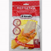 Перчатки хозяйственные латексные Komfi "Для деликатной уборки" размер S арт.DGL016L