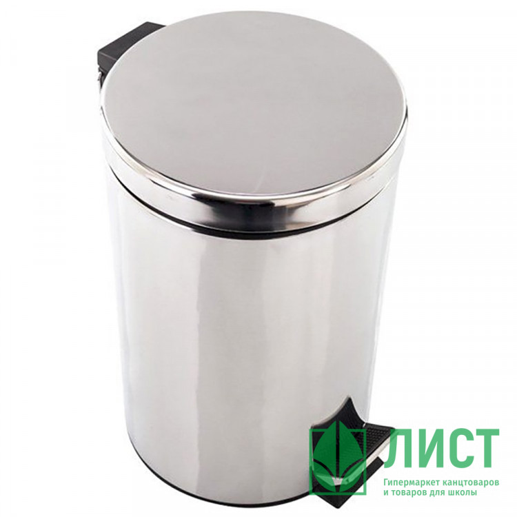 Ведро для мусора метал 12 л. с подвижной крышкой с педалью