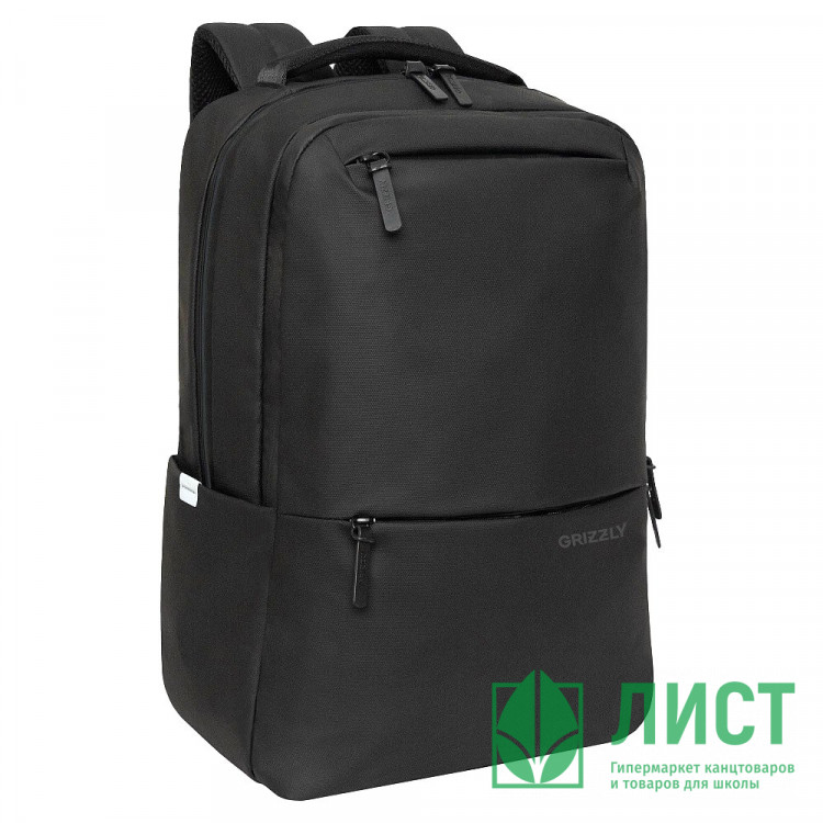 Рюкзак для мальчиков (Grizzly) арт.RU-537-1/1 черный - черный 29х43х15 см