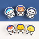 Точилка пластиковая (deVENTE) Space Team 1 отверстие покрытие Soft Touch ассорти арт.8031408