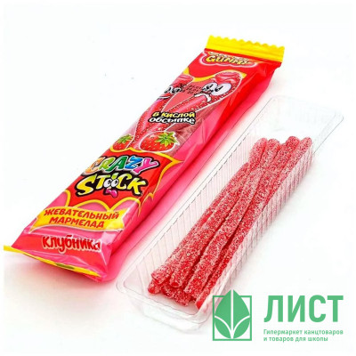 Жевательный мармелад Crazy Gummy Crazy Stick 20гр Клубника в кислой обсыпке (Ст.24) Жевательный мармелад Crazy Gummy Crazy Stick 20гр Клубника в кислой обсыпке (Ст.24)