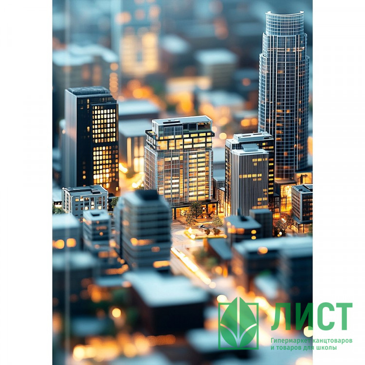 Записная книжка А5 твердая обложка 160 листов (Prof-Press) Тема города-3 глянцевая ламинация лён клетка арт.160-9425