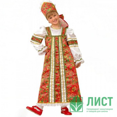 Костюм Д (РУССКАЯ СКАЗКА) Аленушка (платье,головной убор) р.26/104-36/140 ткань арт.5220 Костюм Д (РУССКАЯ СКАЗКА) Аленушка (платье,головной убор) р.26/104-36/140 ткань арт.5220