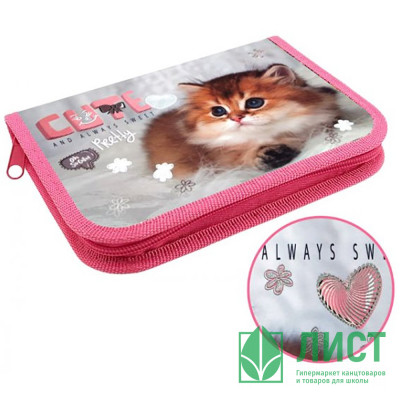 Пенал 1 отделение (Оникс) ПКК 04-12_69822 Cute kitty 190х130мм ламинированный картон Пенал 1 отделение (Оникс) ПКК 04-12_69822 Cute kitty 190х130мм ламинированный картон
