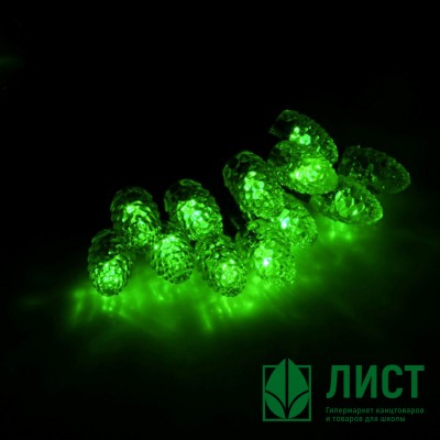 Гирлянда эл. Уличная фигурная 05м 40л. Led шишки цв.Зеленый (т.Провод) арт.Led-40/185559 Гирлянда эл. Уличная фигурная 05м 40л. Led шишки цв.Зеленый (т.Провод) арт.Led-40/185559