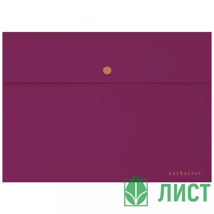 Папка-конверт на кнопке "deVENTE. Эстетик (Esthetics)" A4 (320х235 мм) 350 мкм, фактура "soft-touch", непрозрачная бургунди арт.3072515