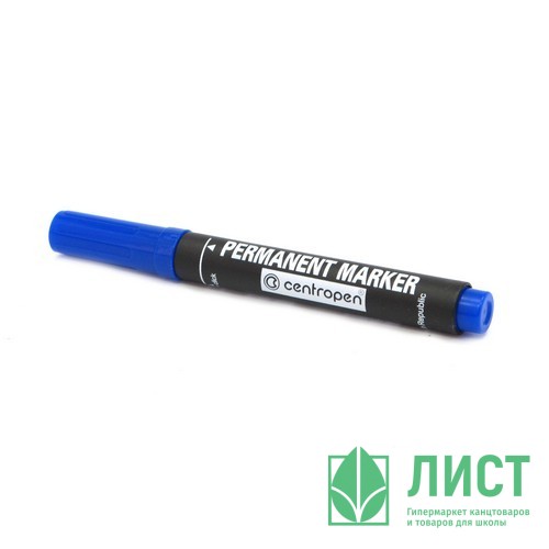 Маркер перманентный CENTROPEN круглый 2,5мм синий арт.8566/С