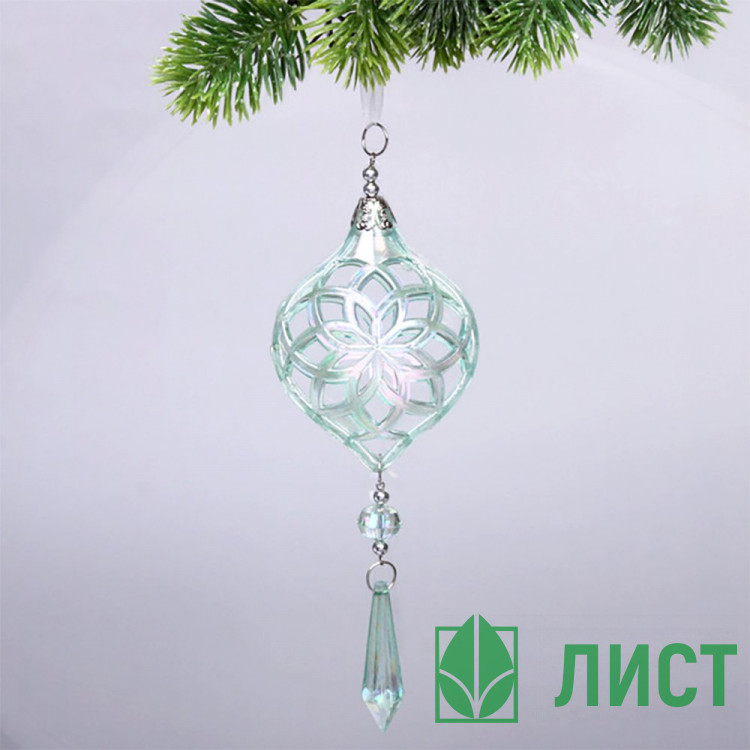 Украшение декоративное "Подвеска.Сказочные узоры" 8*20см зеленый арт.916-0885