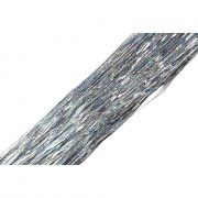 Дождь новогодний двуслойный прямой 100см цв.голография серебро