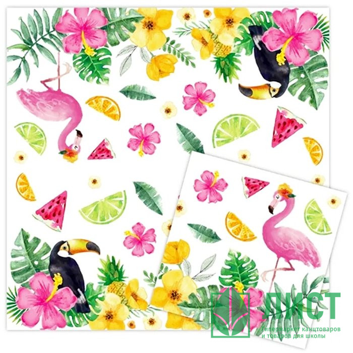 Салфетки "Summer Time" 12шт/наб. 33*33см арт.6072889