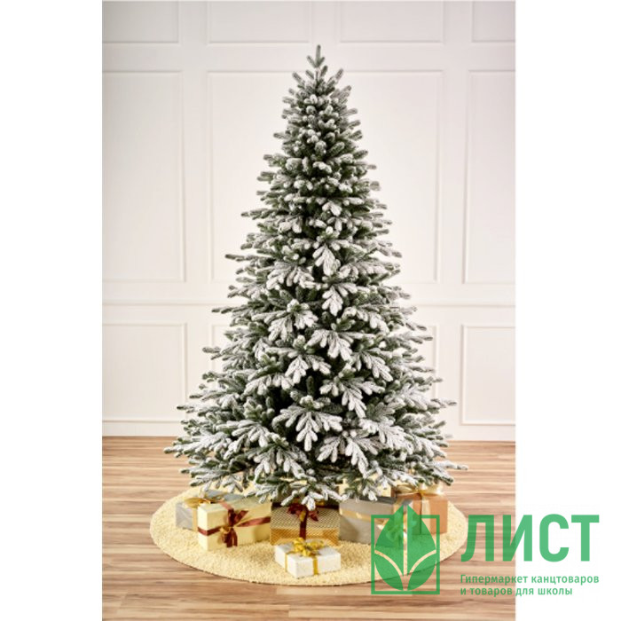 Елка 220см "Снежная Королева" заснеженная (хвоя литая+ПВХ ,ветки отгибные, подст. мет.) арт.ЕЗСК 22