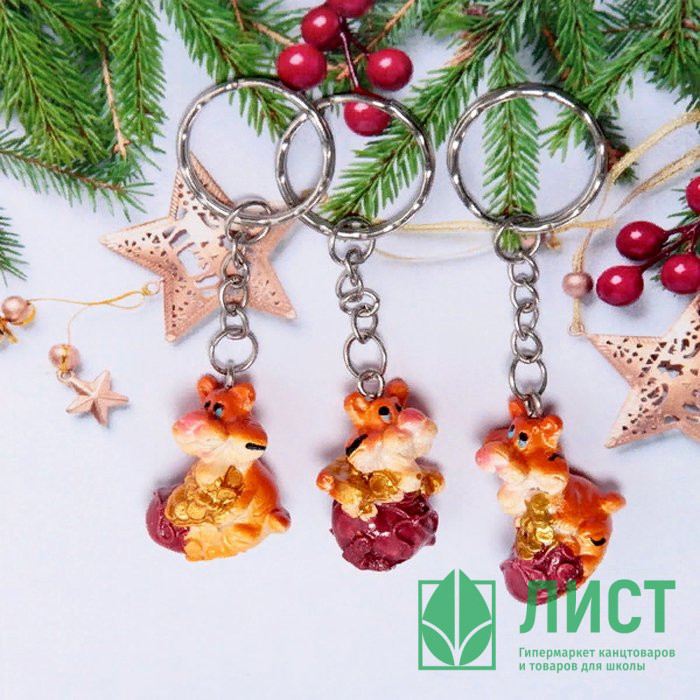 Брелок "Тигр Тайсон с монетками" 2,7*2,5см в ассортименте арт.541-442