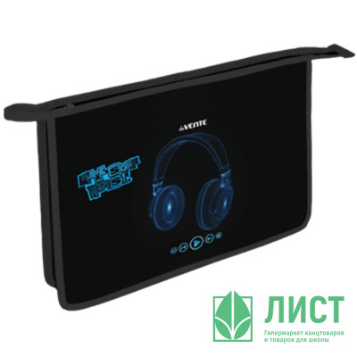 Папка школьная для тетрадей А4 на молнии (deVENTE) Headphones арт.8053316 Папка школьная для тетрадей А4 на молнии (deVENTE) Headphones арт.8053316