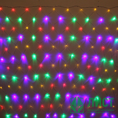 Гирлянда эл. д/дома сетка 2*1,5м 144LED цв.мульти (св.провод) (можно соединить) 8реж IP-20 арт.183-757 Гирлянда эл. д/дома сетка 2*1,5м 144LED цв.мульти (св.провод) (можно соединить) 8реж IP-20 арт.183-757