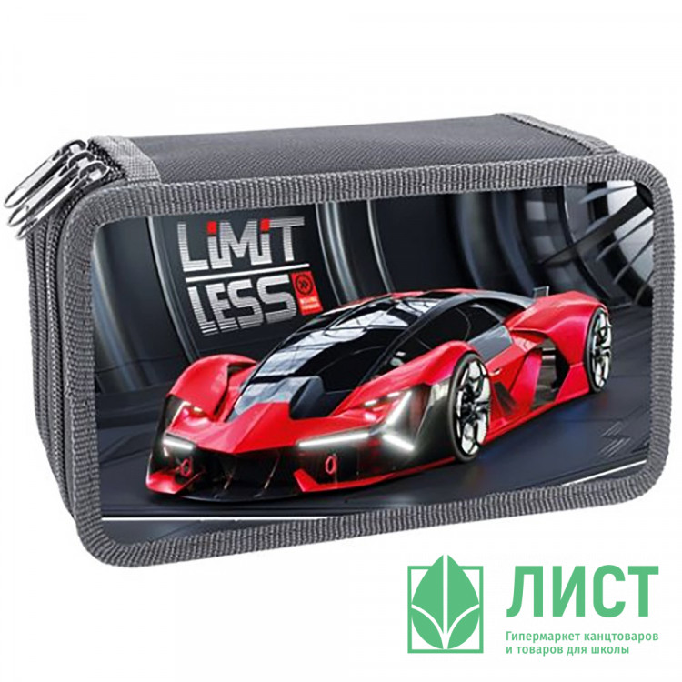 Пенал 3 отделения Оникс ПКК 12-5 Красная машина (Red car) 190х115мм ламинированный картон