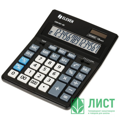 Калькулятор настольный 16 разрядов двойное питание ELEVEN Business Line 205*155*35  (CDB1601BK) 000 Калькулятор настольный 16 разрядов двойное питание ELEVEN Business Line 205*155*35  (CDB1601BK) 000