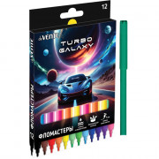 Фломастеры deVENTE Турбо-Галактика (Turbo Galaxy) 12 цветов вентилируемый колпачок картонная коробка арт.5081627