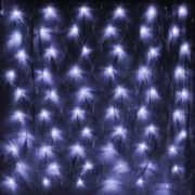 Гирлянда эл. д/дома сетка 1,5*1,5м 120LED цв.белый (св.провод) 8реж IP-20 арт.183-401
