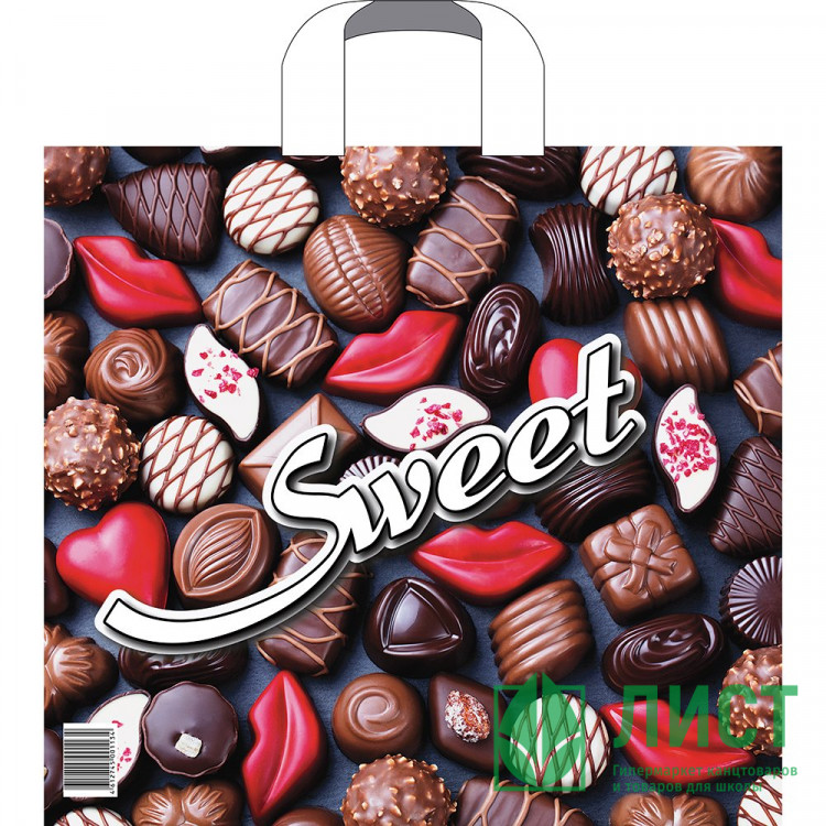 Пакет ПВД с ручкой петля "Десерт" 38*34+3см 70мкм арт.ПТЛ51582