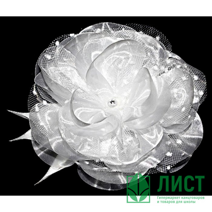 Бант для волос белый Arco Carino 13см арт.119