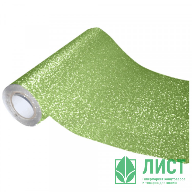 Бумага самоклеящаяся 45*100см (deVENTE) ПВХ 100мкм с блестками салатовая арт.8117300