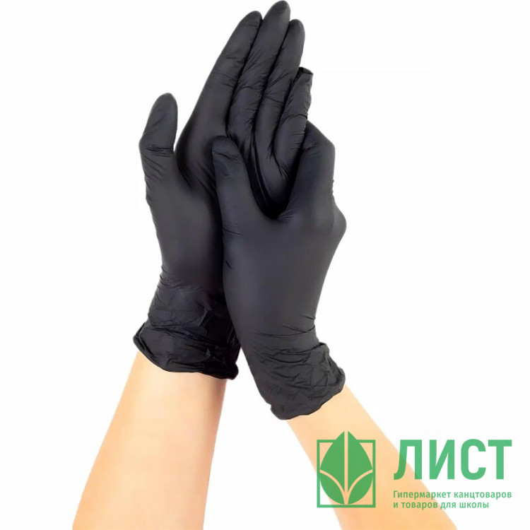 Перчатки нитриловые  черные р-р М 100 шт/уп (Ст.1/10) арт.SEMPB2