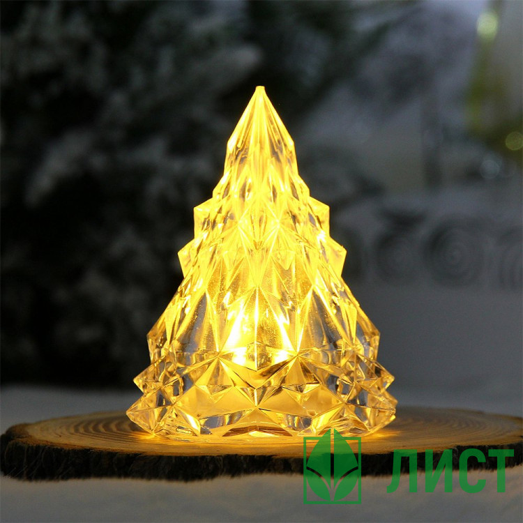 Сувенир с подсветкой LED "Ёлочка Кристальная" 08см свет.т.белый арт.700-0634