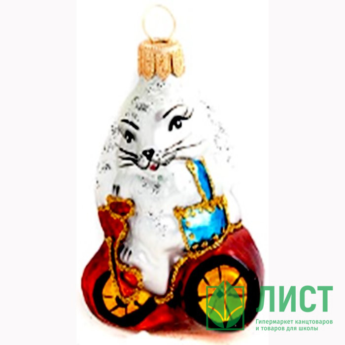 Украшение декоративное стекло "Кролик на велосипеде" п/у арт.ФУ-364