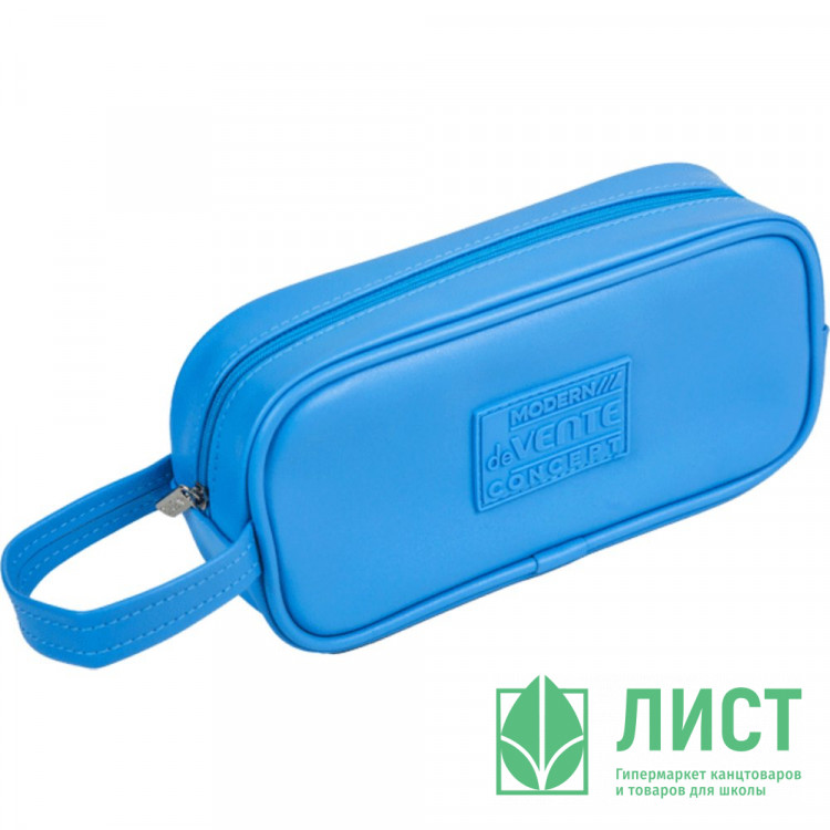 Пенал-косметичка 1 отделение кожзам (deVente) Modern Concept Soft внутренние карманы васильковый 210x105x55 мм арт.7025474