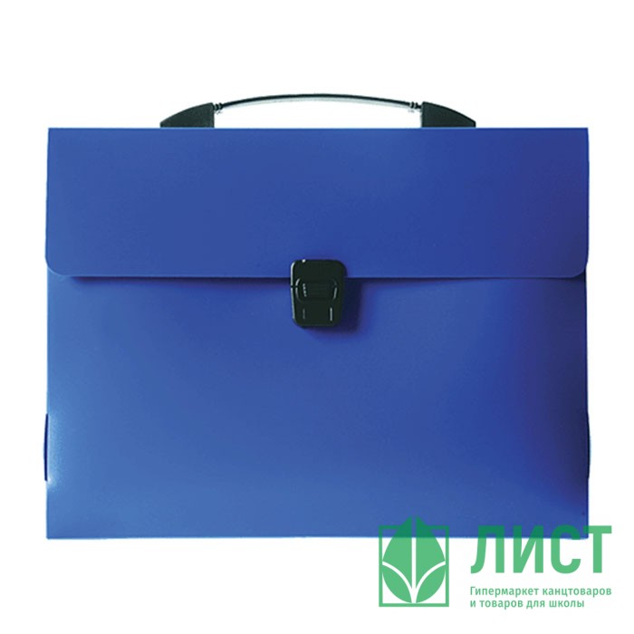 Портфель 01 отделение (Attomex) с ручкой на замке синий арт.3073400