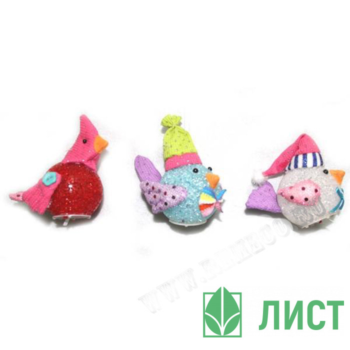 Украшение декоративное Птица 09см асс. арт.537415