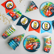 Набор бумажной посуды С днём рождения крутые тачки 6шт/наб. арт.2865989